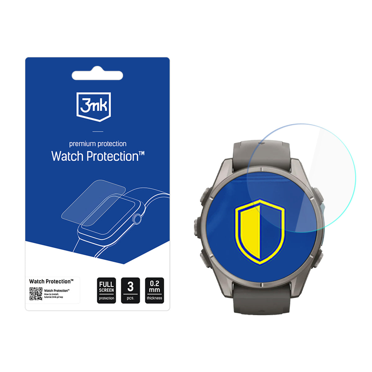 Stiklas 3mk Watch Protection FlexibleGlass hibridinis laikrodžio ekranui, skirtas Garmin Fenix 9 43 mm -- Garmin Fenix 9...