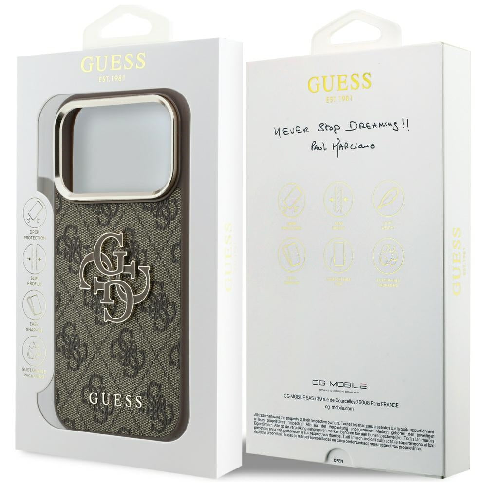 Dėklas Guess 4G & Big Resin Logo skirtas iPhone 17 Pro Max / 18 Pro Max - Ruda -- iPhone 17 Pro Max / iPhone 18 Pro Max