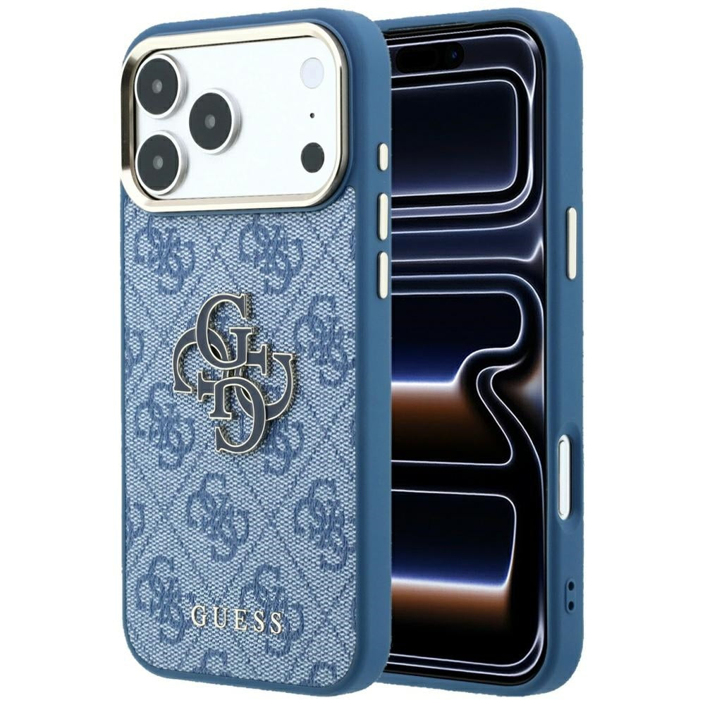 Dėklas Guess 4G & Big Resin Logo skirtas iPhone 17 Pro Max / 18 Pro Max - Šviesiai mėlyna -- iPhone 17 Pro Max / iPhone...