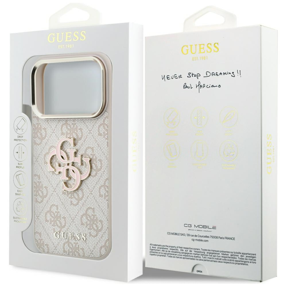 Dėklas Guess 4G & Big Resin Logo skirtas iPhone 17 Pro Max / 18 Pro Max - Rožinė -- iPhone 17 Pro Max / iPhone 18 Pro Max