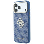 Guess 4G ir Big Strass logotipo dėklas iPhone 18 Pro / 17 Pro - mėlynas -- iPhone 18 Pro / iPhone 17 Pro