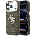 Dėklas Guess 4G & Big Strass Logo skirtas iPhone 17 Pro Max / 18 Pro Max - Ruda -- iPhone 17 Pro Max / iPhone 18 Pro Max