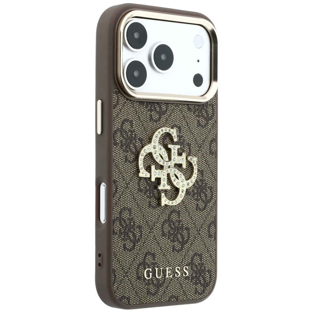 Dėklas Guess 4G & Big Strass Logo skirtas iPhone 17 Pro Max / 18 Pro Max - Ruda -- iPhone 17 Pro Max / iPhone 18 Pro Max