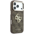 Dėklas Guess 4G & Big Strass Logo skirtas iPhone 17 Pro Max / 18 Pro Max - Ruda -- iPhone 17 Pro Max / iPhone 18 Pro Max