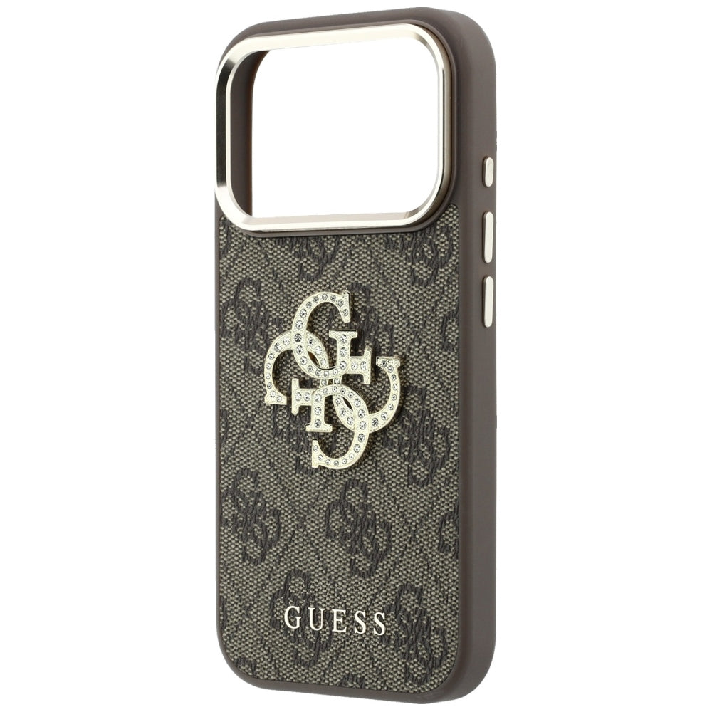 Dėklas Guess 4G & Big Strass Logo skirtas iPhone 17 Pro Max / 18 Pro Max - Ruda -- iPhone 17 Pro Max / iPhone 18 Pro Max