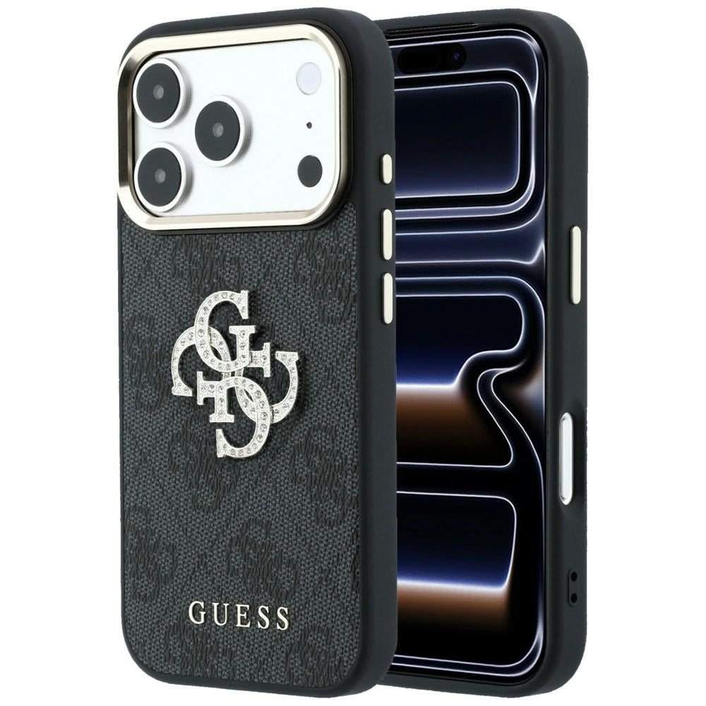 Guess 4G & Big Strass Logo dėklas iPhone 17 Pro Max / 18 Pro Max - Juoda -- iPhone 17 Pro Max / iPhone 18 Pro Max
