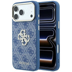 Guess 4G & Big Strass Logo dėklas iPhone 18 Pro Max / 17 Pro Max - Mėlynas -- iPhone 18 Pro Max / iPhone 17 Pro Max