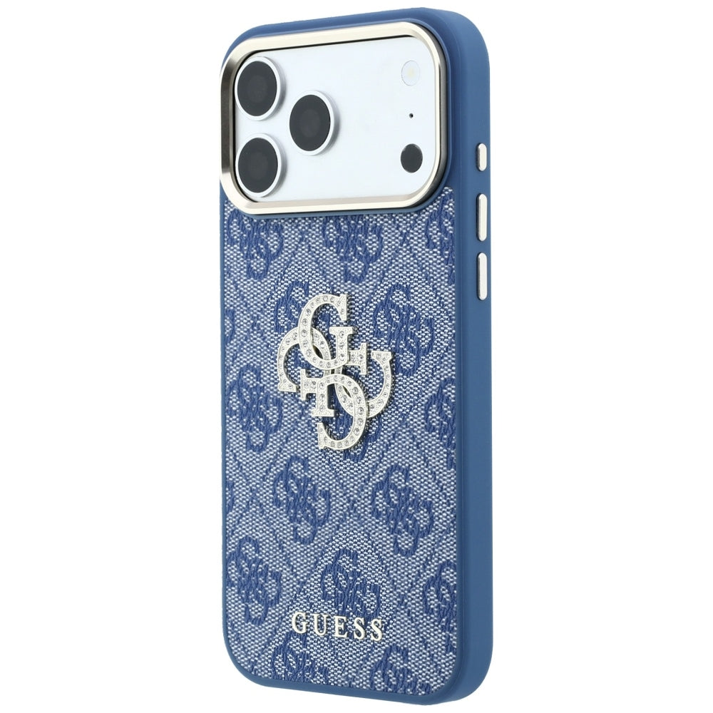 Guess 4G & Big Strass Logo dėklas iPhone 18 Pro Max / 17 Pro Max - Mėlynas -- iPhone 18 Pro Max / iPhone 17 Pro Max