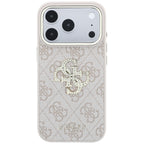 Guess 4G & Big Strass Logo dėklas iPhone 17 Pro / 18 Pro - Rožinis -- iPhone 17 Pro / iPhone 18 Pro