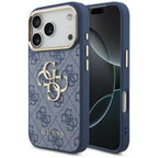 Guess 4G Big 4G Classic Logo dėklas iPhone 18 Pro / 17 Pro - Mėlynas ir auksinis -- iPhone 18 Pro / iPhone 17 Pro