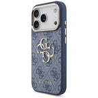 Guess 4G Big 4G Classic Logo dėklas iPhone 18 Pro / 17 Pro - Mėlynas ir auksinis -- iPhone 18 Pro / iPhone 17 Pro