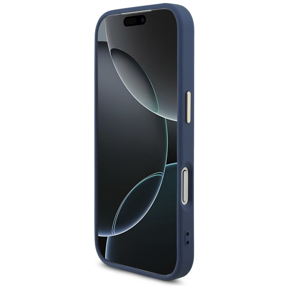 Guess 4G Big 4G Classic Logo dėklas iPhone 18 Pro / 17 Pro - Mėlynas ir auksinis -- iPhone 18 Pro / iPhone 17 Pro