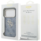 Guess 4G Big 4G Classic Logo dėklas iPhone 18 Pro / 17 Pro - Mėlynas ir auksinis -- iPhone 18 Pro / iPhone 17 Pro