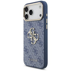 Guess 4G Big 4G Classic Logo dėklas iPhone 18 Pro Max / 17 Pro Max - Mėlynas ir auksinis -- iPhone 18 Pro Max / iPhone 17...