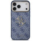Guess 4G Big 4G Classic Logo dėklas iPhone 18 Pro Max / 17 Pro Max - Mėlynas ir auksinis -- iPhone 18 Pro Max / iPhone 17...
