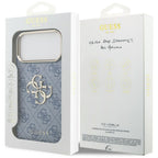 Guess 4G Big 4G Classic Logo dėklas iPhone 18 Pro Max / 17 Pro Max - Mėlynas ir auksinis -- iPhone 18 Pro Max / iPhone 17...