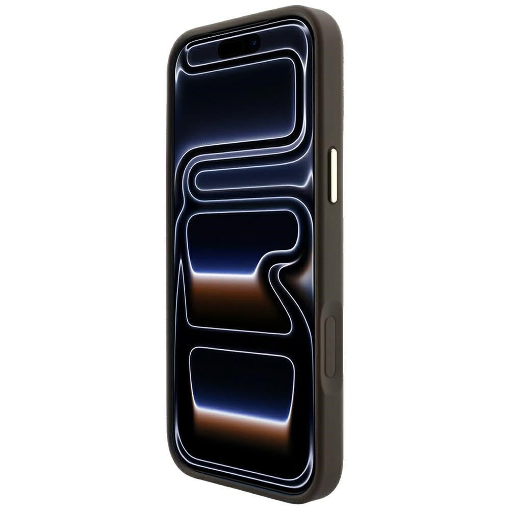 Guess 4G su Stripe Round ir Classic Logos MagSafe dėklas iPhone 17 Pro / 18 Pro - Ruda -- iPhone 17 Pro / iPhone 18 Pro