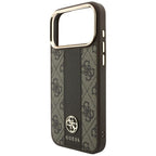 Guess 4G su Stripe Round ir Classic Logos MagSafe dėklas iPhone 17 Pro / 18 Pro - Ruda -- iPhone 17 Pro / iPhone 18 Pro