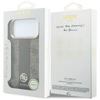 Guess 4G su Stripe Round ir Classic Logos MagSafe dėklas iPhone 17 Pro / 18 Pro - Ruda -- iPhone 17 Pro / iPhone 18 Pro