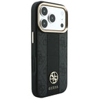 Guess 4G dėklas su Stripe Round ir Classic Logos MagSafe iPhone 17 Pro / 18 Pro - Juodas -- iPhone 17 Pro / iPhone 18 Pro