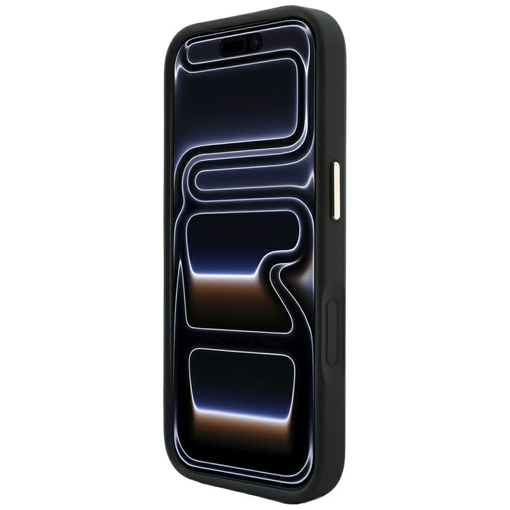 Guess 4G dėklas su Stripe Round ir Classic Logos MagSafe iPhone 17 Pro / 18 Pro - Juodas -- iPhone 17 Pro / iPhone 18 Pro