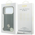 Guess 4G dėklas su Stripe Round ir Classic Logos MagSafe iPhone 17 Pro / 18 Pro - Juodas -- iPhone 17 Pro / iPhone 18 Pro