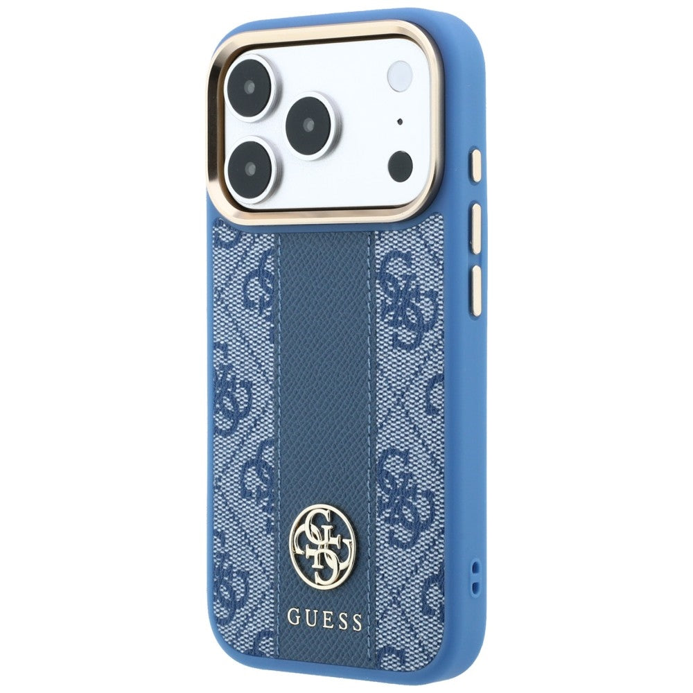 Guess 4G dėklas su Stripe Round ir Classic Logos MagSafe iPhone 17 Pro / 18 Pro - Mėlynas -- iPhone 17 Pro / iPhone 18 Pro