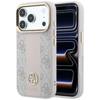 Guess 4G su Stripe Round ir Classic Logos MagSafe dėklas skirtas iPhone 17 Pro Max / 18 Pro Max - Rožinė -- iPhone 17 Pro...
