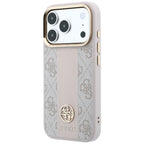 Guess 4G su Stripe Round ir Classic Logos MagSafe dėklas skirtas iPhone 17 Pro Max / 18 Pro Max - Rožinė -- iPhone 17 Pro...