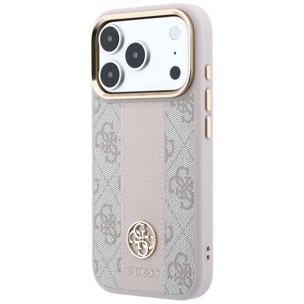 Guess 4G su Stripe Round ir Classic Logos MagSafe dėklas skirtas iPhone 17 Pro Max / 18 Pro Max - Rožinė -- iPhone 17 Pro...