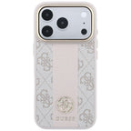 Guess 4G su Stripe Round ir Classic Logos MagSafe dėklas skirtas iPhone 17 Pro Max / 18 Pro Max - Rožinė -- iPhone 17 Pro...