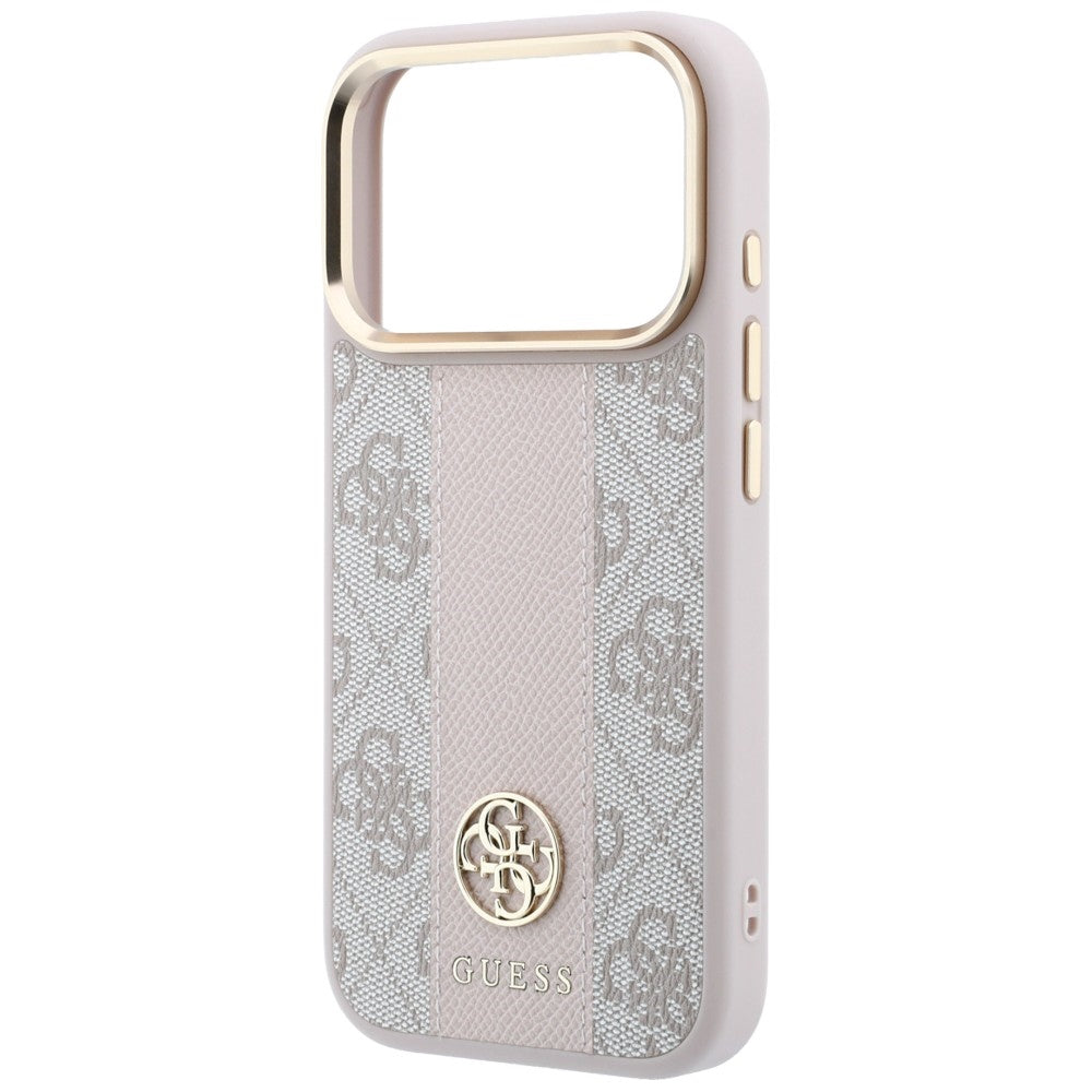Guess 4G su Stripe Round ir Classic Logos MagSafe dėklas skirtas iPhone 17 Pro Max / 18 Pro Max - Rožinė -- iPhone 17 Pro...