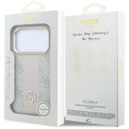 Guess 4G su Stripe Round ir Classic Logos MagSafe dėklas skirtas iPhone 17 Pro Max / 18 Pro Max - Rožinė -- iPhone 17 Pro...