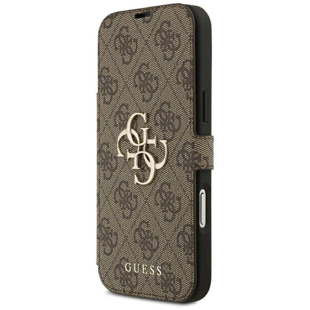 Guess Book 4G Metal Logo dėklas iPhone 18 Pro Max / 17 Pro Max - Ruda -- iPhone 18 Pro Max / iPhone 17 Pro Max