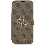 Guess Book 4G Metal Logo dėklas iPhone 18 Pro Max / 17 Pro Max - Ruda -- iPhone 18 Pro Max / iPhone 17 Pro Max