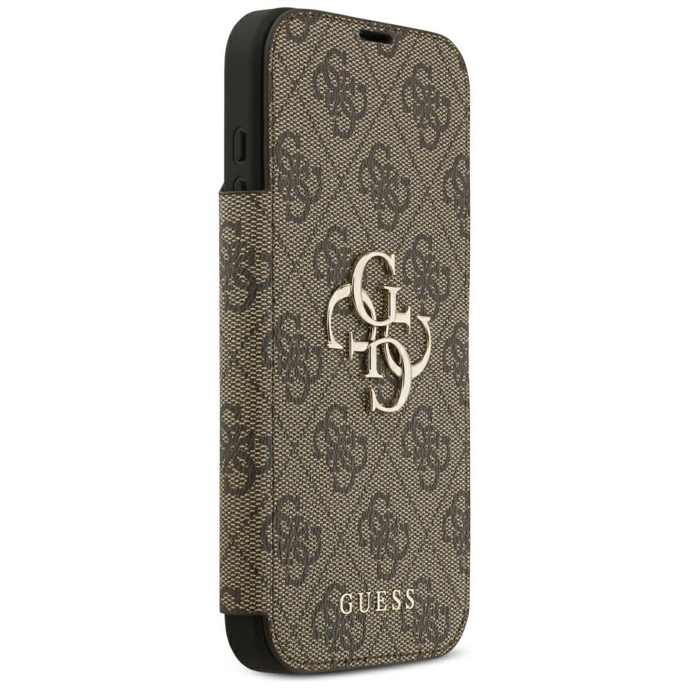 Guess Book 4G Metal Logo dėklas iPhone 18 Pro Max / 17 Pro Max - Ruda -- iPhone 18 Pro Max / iPhone 17 Pro Max