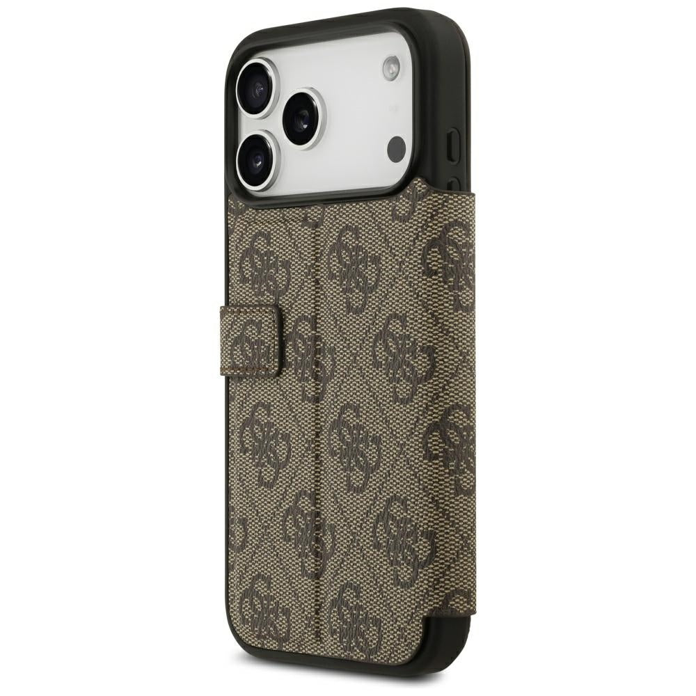 Guess Book 4G Metal Logo dėklas iPhone 18 Pro Max / 17 Pro Max - Ruda -- iPhone 18 Pro Max / iPhone 17 Pro Max