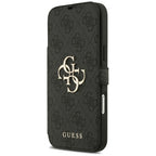 Guess Book 4G Metal Logo dėklas iPhone 18 Pro Max / 17 Pro Max - Juodas -- iPhone 18 Pro Max / iPhone 17 Pro Max