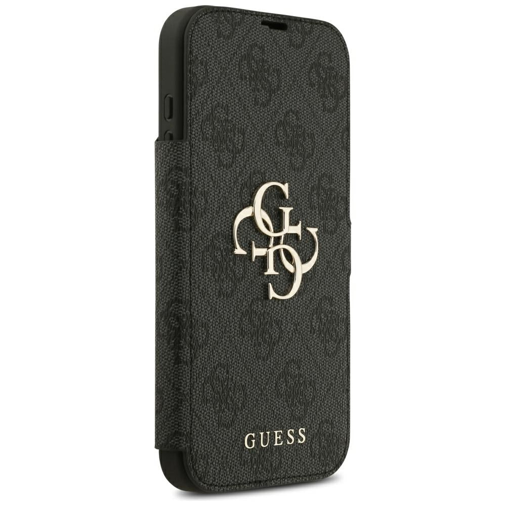 Guess Book 4G Metal Logo dėklas iPhone 18 Pro Max / 17 Pro Max - Juodas -- iPhone 18 Pro Max / iPhone 17 Pro Max