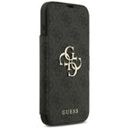 Guess Book 4G Metal Logo dėklas iPhone 18 Pro Max / 17 Pro Max - Juodas -- iPhone 18 Pro Max / iPhone 17 Pro Max
