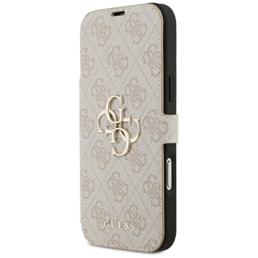 Guess Book 4G Metal Logo dėklas iPhone 18 Pro Max / 17 Pro Max - Rožinė -- iPhone 18 Pro Max / iPhone 17 Pro Max