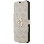Guess Book 4G Metal Logo dėklas iPhone 18 Pro Max / 17 Pro Max - Rožinė -- iPhone 18 Pro Max / iPhone 17 Pro Max