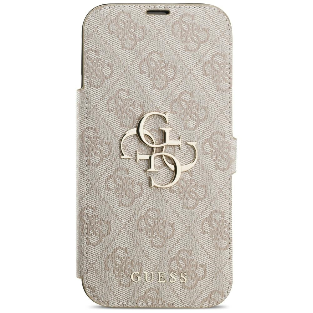 Guess Book 4G Metal Logo dėklas iPhone 18 Pro Max / 17 Pro Max - Rožinė -- iPhone 18 Pro Max / iPhone 17 Pro Max