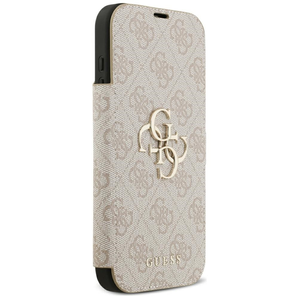 Guess Book 4G Metal Logo dėklas iPhone 18 Pro Max / 17 Pro Max - Rožinė -- iPhone 18 Pro Max / iPhone 17 Pro Max