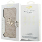 Guess Book 4G Metal Logo dėklas iPhone 18 Pro Max / 17 Pro Max - Rožinė -- iPhone 18 Pro Max / iPhone 17 Pro Max