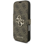 Guess Book 4G Metal Logo dėklas iPhone 18 Pro / 17 Pro - Ruda -- iPhone 18 Pro / iPhone 17 Pro
