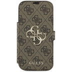 Guess Book 4G Metal Logo dėklas iPhone 18 Pro / 17 Pro - Ruda -- iPhone 18 Pro / iPhone 17 Pro