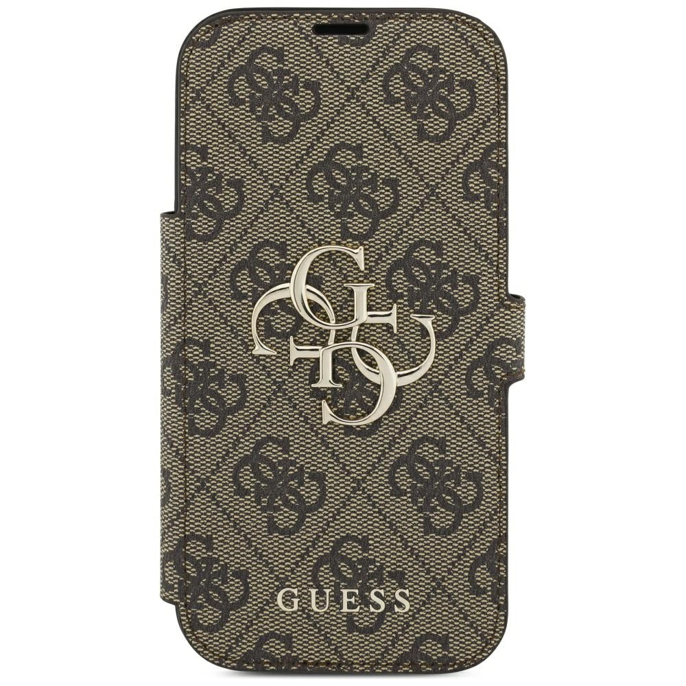 Guess Book 4G Metal Logo dėklas iPhone 18 Pro / 17 Pro - Ruda -- iPhone 18 Pro / iPhone 17 Pro