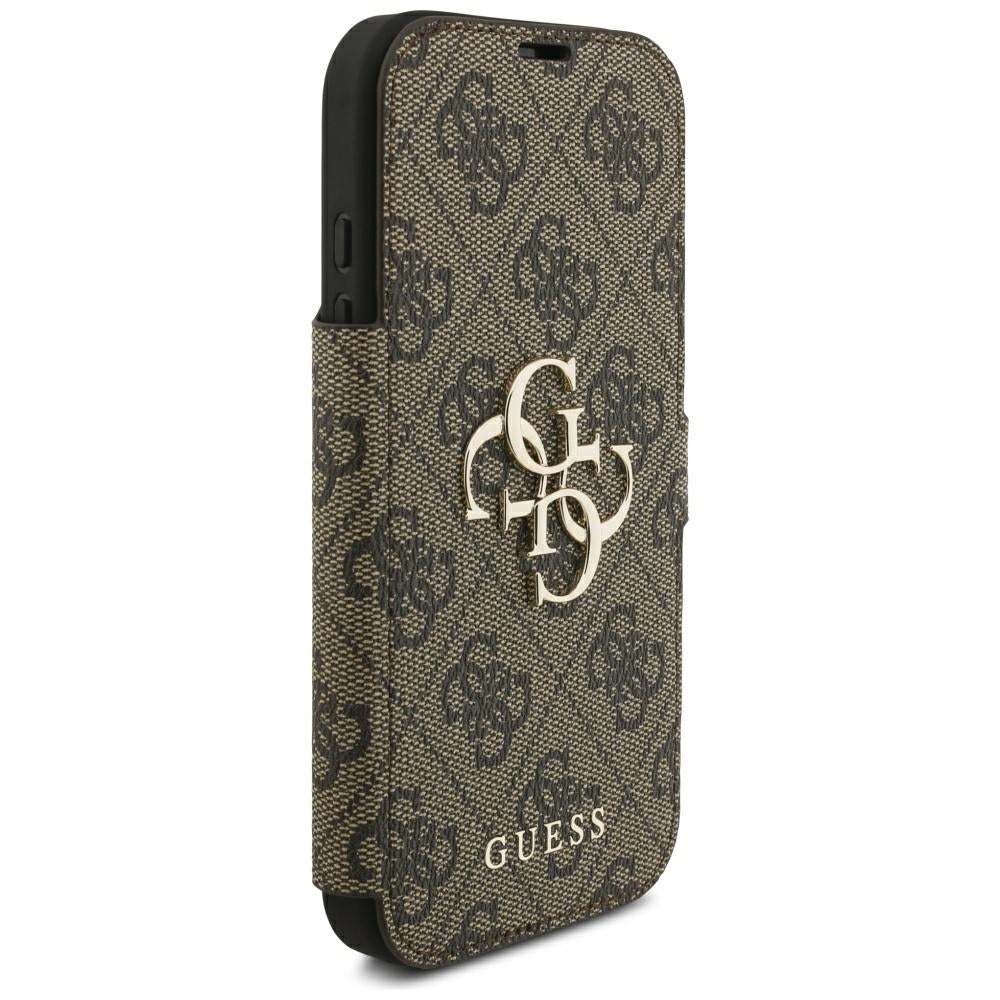Guess Book 4G Metal Logo dėklas iPhone 18 Pro / 17 Pro - Ruda -- iPhone 18 Pro / iPhone 17 Pro