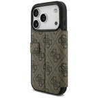 Guess Book 4G Metal Logo dėklas iPhone 18 Pro / 17 Pro - Ruda -- iPhone 18 Pro / iPhone 17 Pro